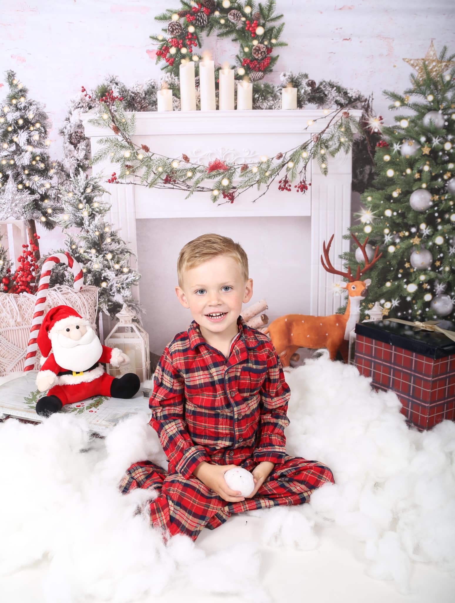 Kate Christmas Boho Fireplace Elk Backdrop Designed by Emetselch - Image 6
