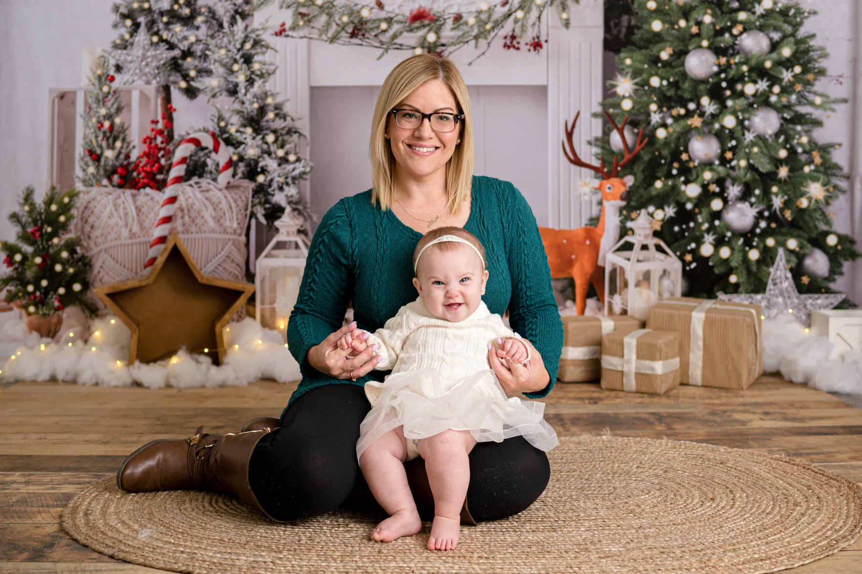 Kate Christmas Boho Fireplace Elk Backdrop Designed by Emetselch - Image 9