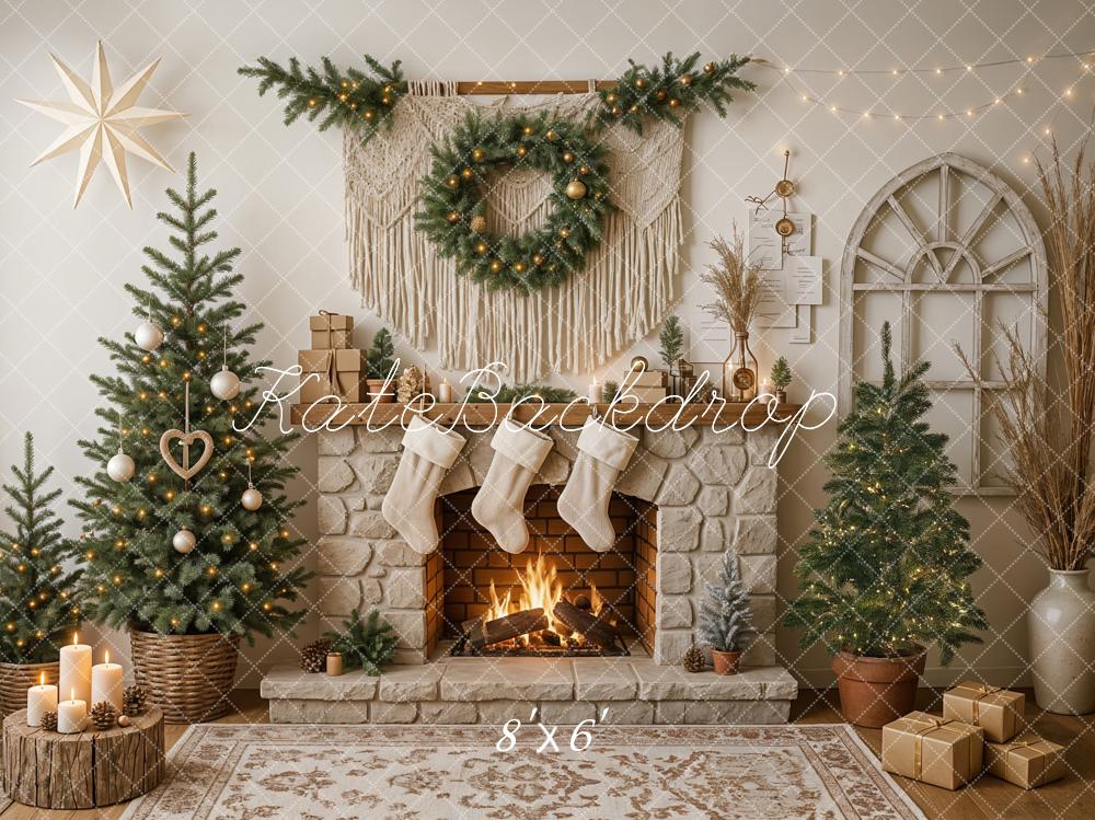 Kate Christmas Boho Macrame Fireplace Backdrop Designed by Ashley Paul - Image 3
