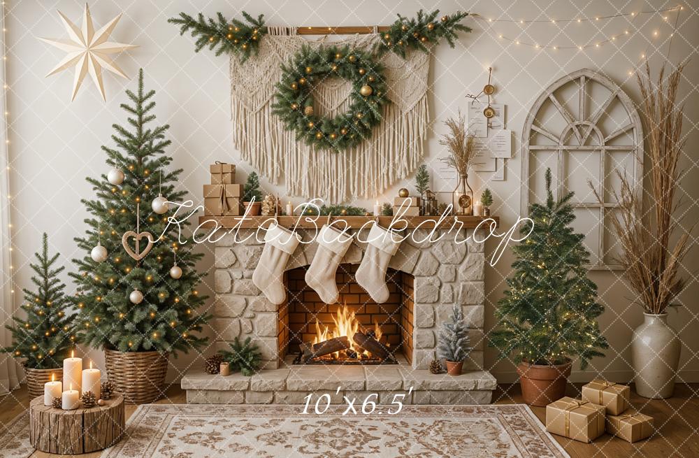 Kate Christmas Boho Macrame Fireplace Backdrop Designed by Ashley Paul - Image 4