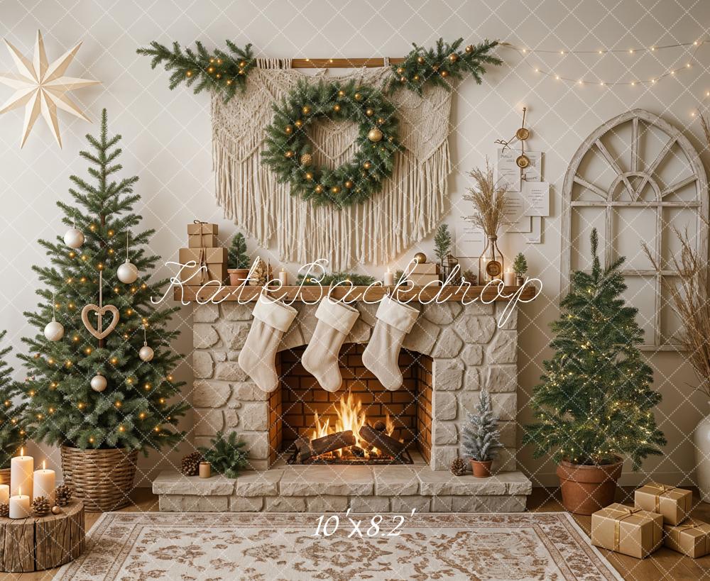 Kate Christmas Boho Macrame Fireplace Backdrop Designed by Ashley Paul - Image 5