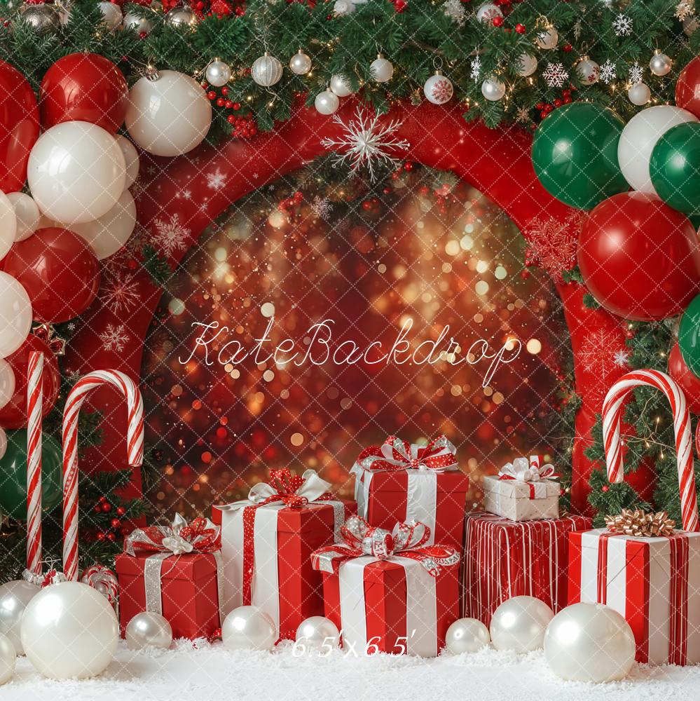 Kate Christmas Bokeh Balloons Gifs Candy Canes Backdrop Designed by Emetselch - Image 2