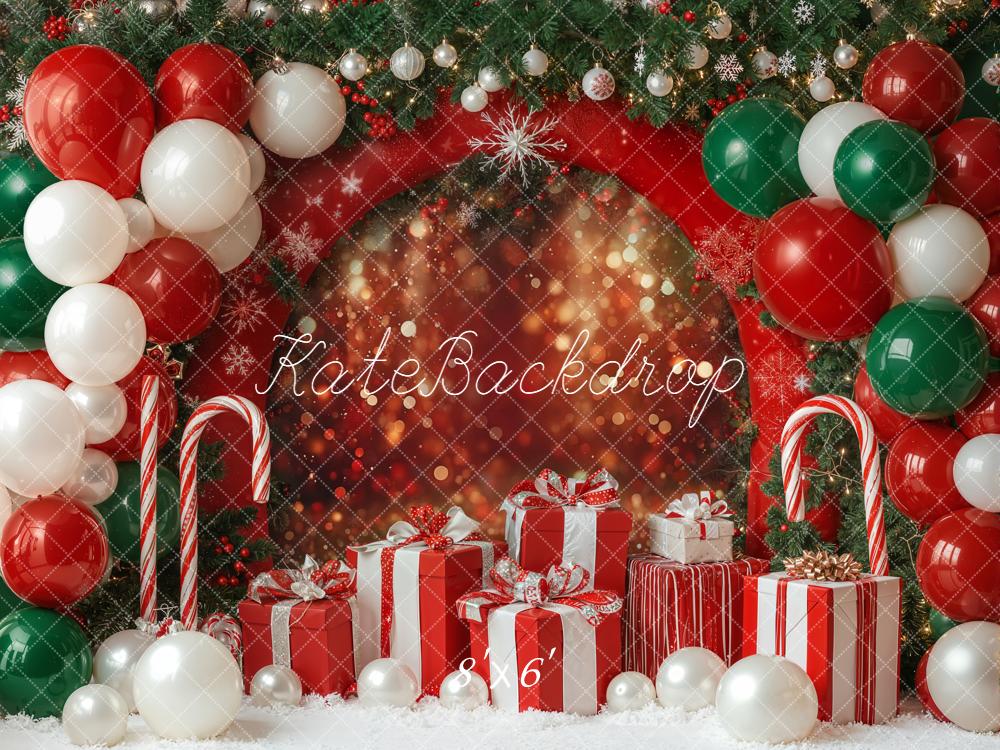 Kate Christmas Bokeh Balloons Gifs Candy Canes Backdrop Designed by Emetselch - Image 3