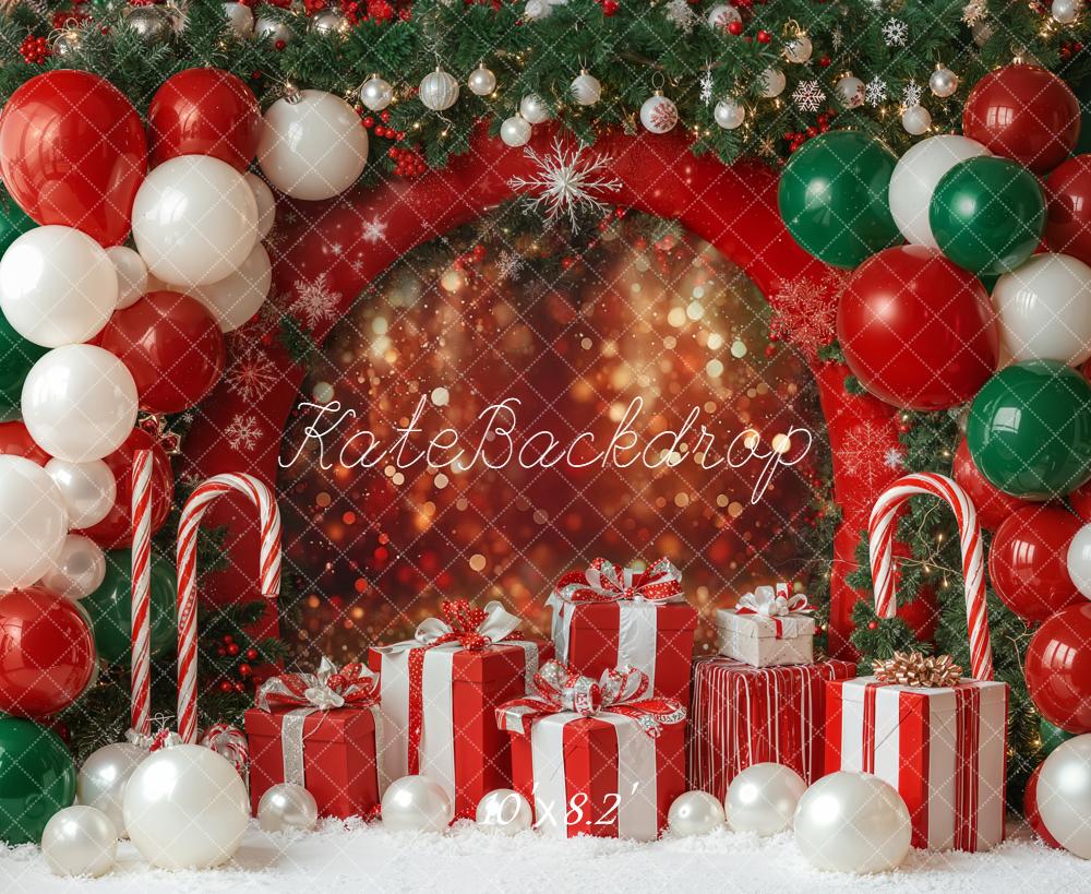 Kate Christmas Bokeh Balloons Gifs Candy Canes Backdrop Designed by Emetselch - Image 6