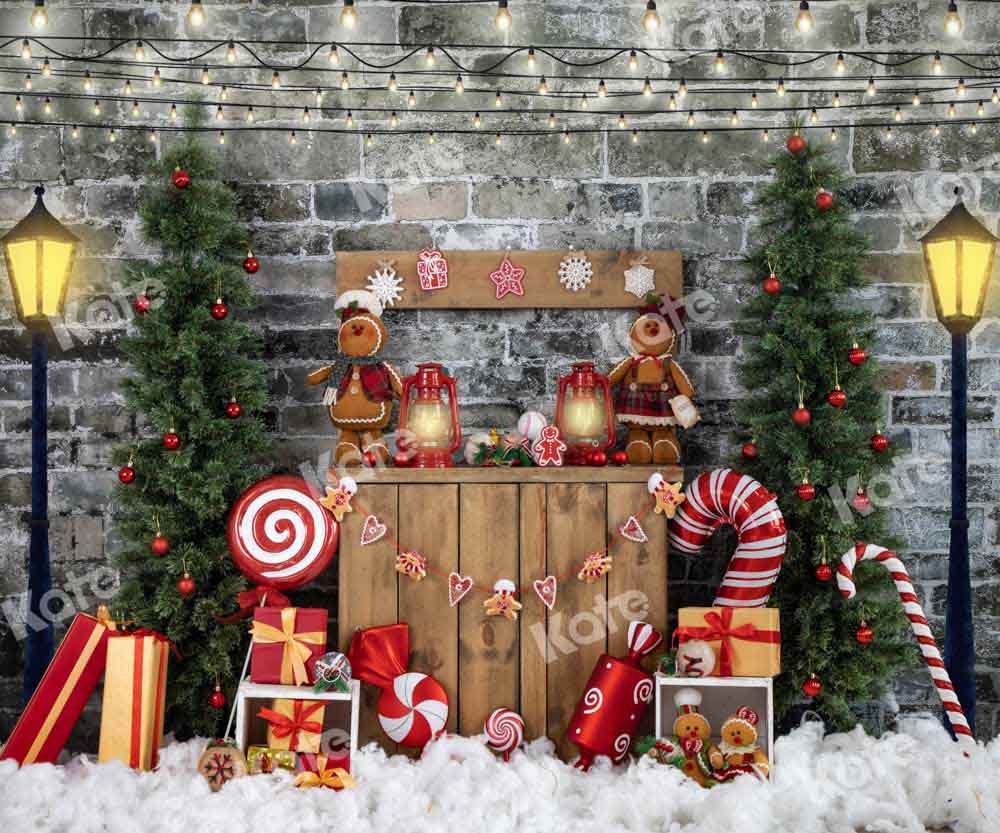 Kate Christmas Brick Wall Gingerbread Backdrop Designed by Emetselch - Image 3