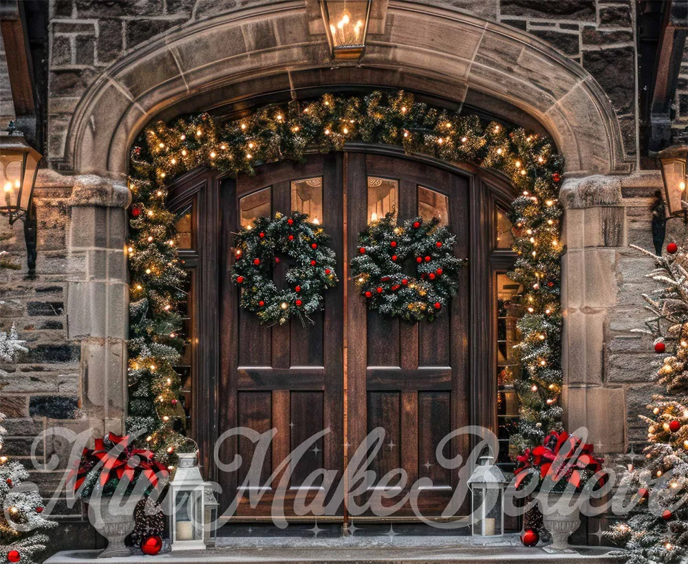 Kate Christmas Brown Arched Stone Castle Door Backdrop Designed by Mini MakeBelieve - Image 5