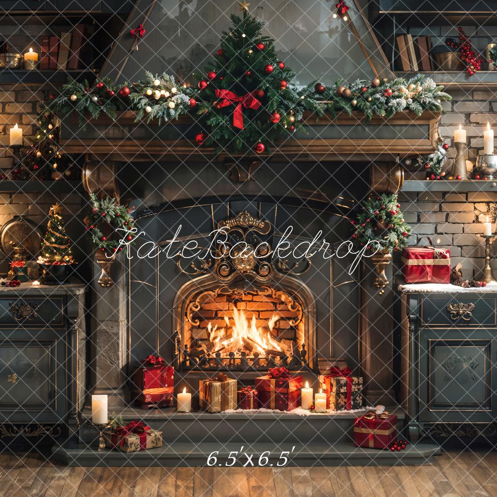 Kate Christmas Cabinet Fireplace Backdrop Designed by Emetselch - Image 2