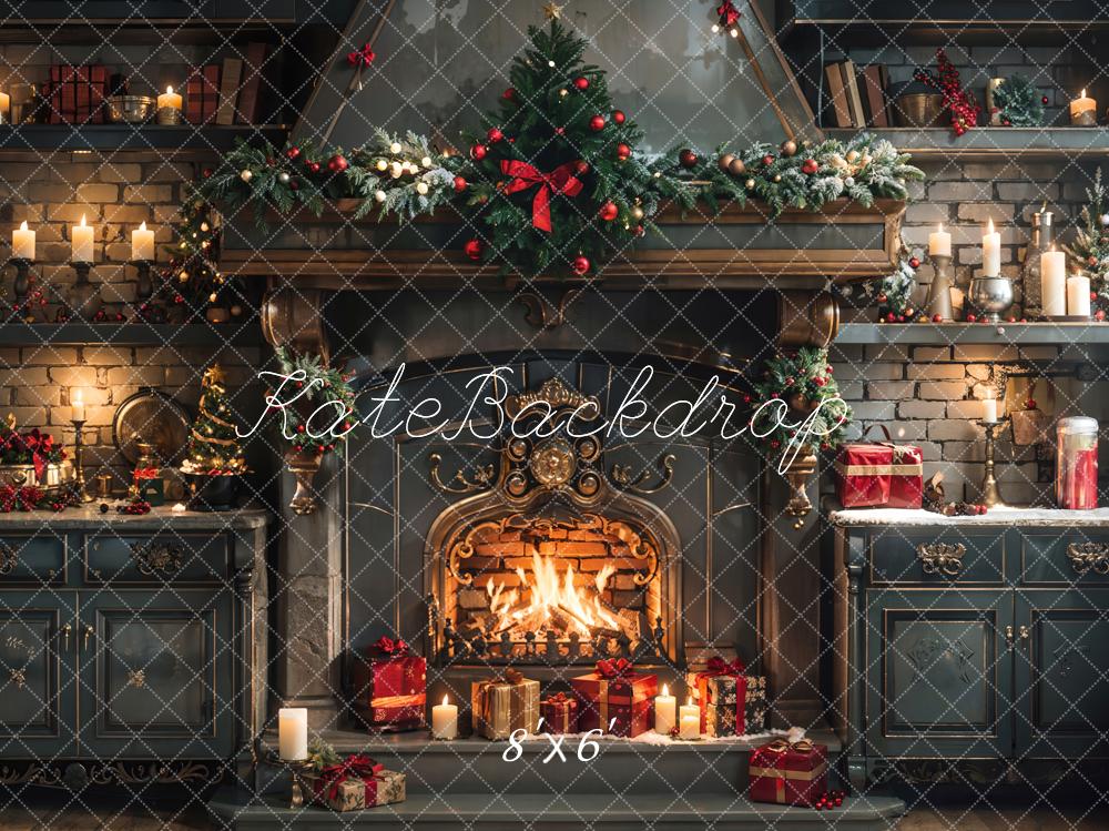 Kate Christmas Cabinet Fireplace Backdrop Designed by Emetselch - Image 3
