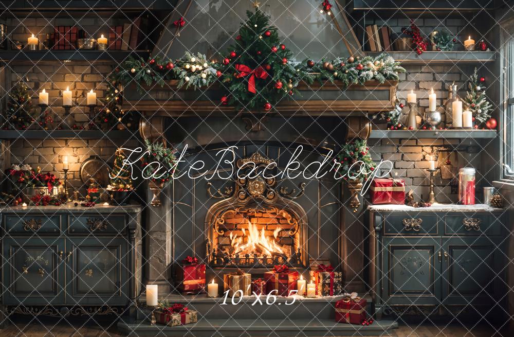 Kate Christmas Cabinet Fireplace Backdrop Designed by Emetselch - Image 4