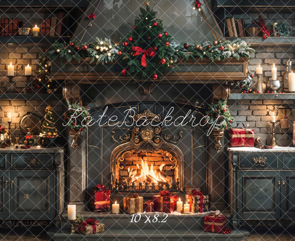 Kate Christmas Cabinet Fireplace Backdrop Designed by Emetselch - Image 5