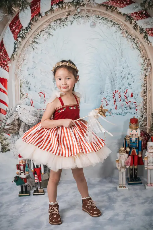 Kate Christmas Candy Cane Arch Backdrop Designed by Emetselch - Image 2