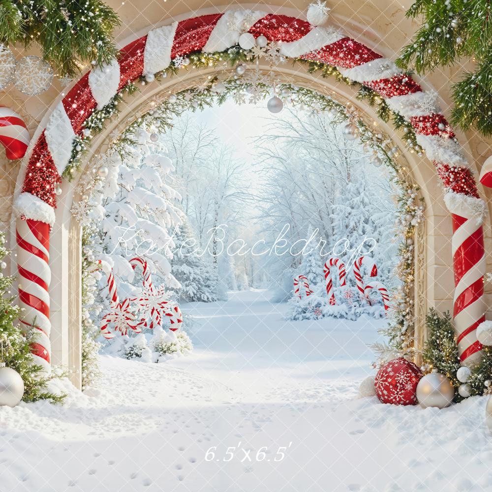 Kate Christmas Candy Cane Arch Backdrop Designed by Emetselch - Image 4