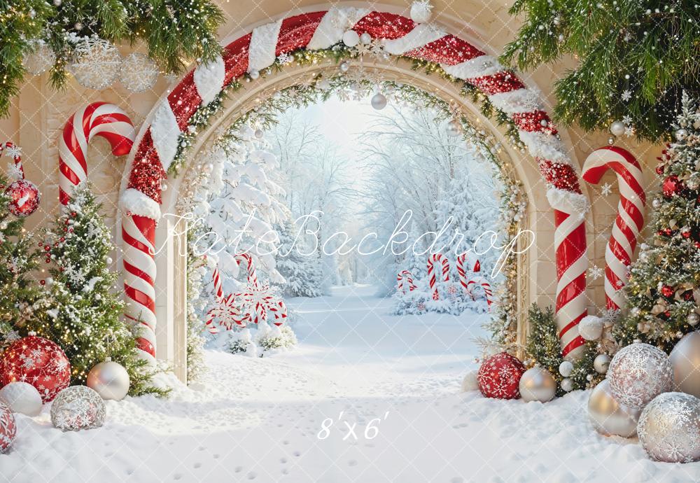 Kate Christmas Candy Cane Arch Backdrop Designed by Emetselch - Image 5