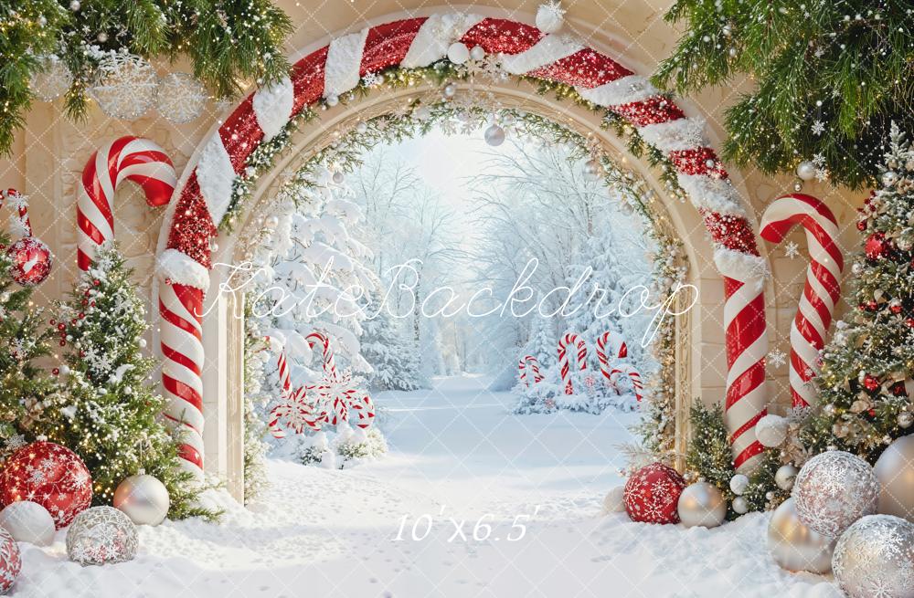 Kate Christmas Candy Cane Arch Backdrop Designed by Emetselch - Image 6