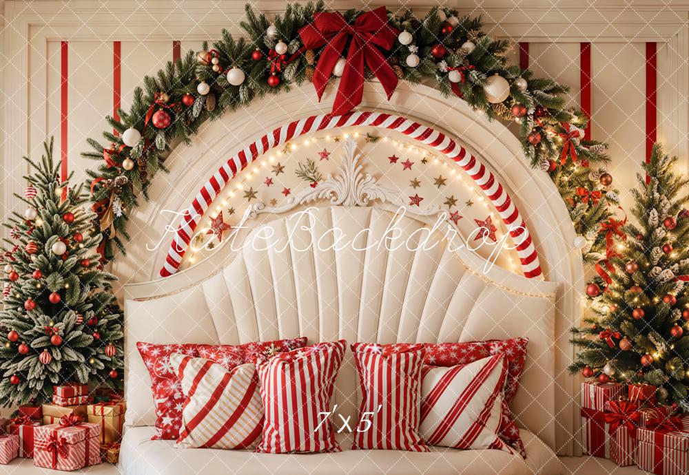Kate Candy Cane Arch Christmas Headboard Backdrop Designed by Emetselch - Image 2