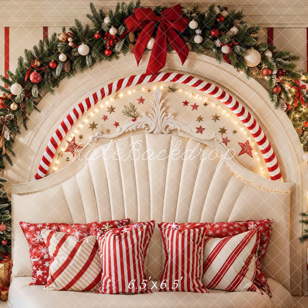 Kate Candy Cane Arch Christmas Headboard Backdrop Designed by Emetselch - Image 3