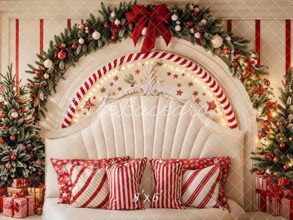 Kate Candy Cane Arch Christmas Headboard Backdrop Designed by Emetselch - Image 4