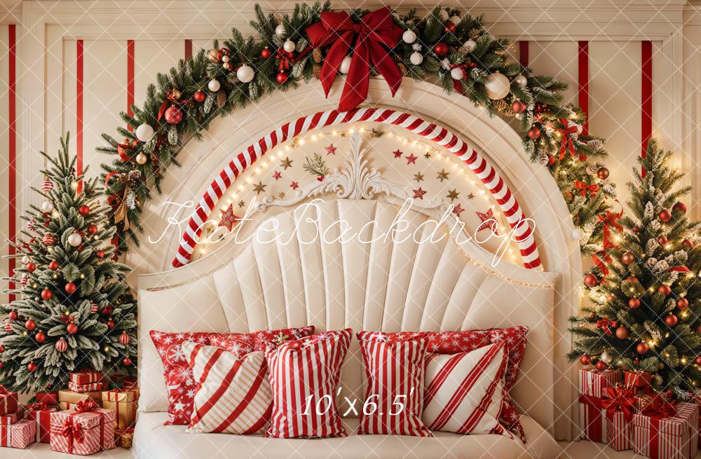 Kate Candy Cane Arch Christmas Headboard Backdrop Designed by Emetselch - Image 5