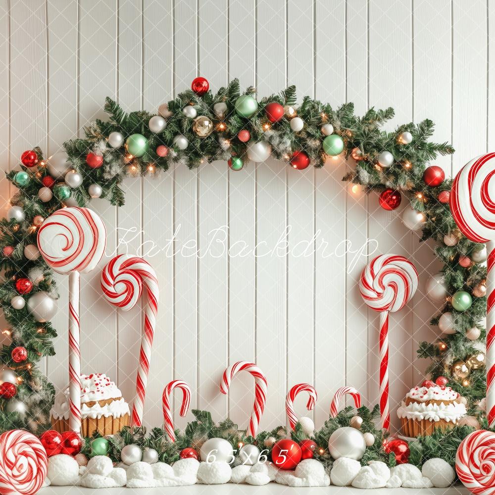 Kate Christmas Candy Cane Arch Lollipop Backdrop Designed by Patty Robert - Image 2