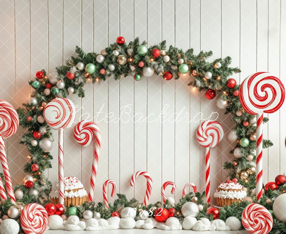 Kate Christmas Candy Cane Arch Lollipop Backdrop Designed by Patty Robert - Image 5
