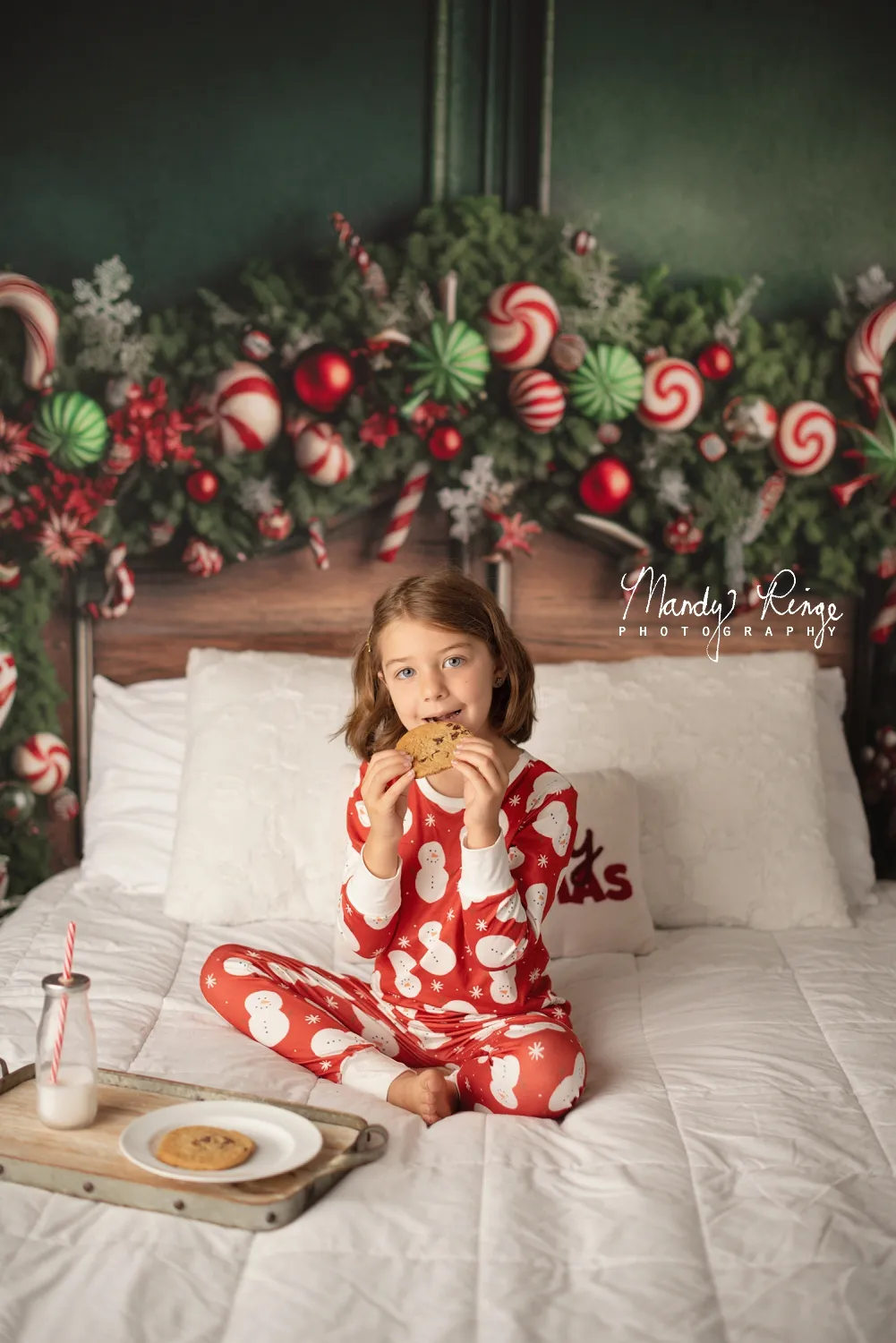 Kate Christmas Candy Cane Headboard Fleece Backdrop Designed by Mandy Ringe Photography - Image 4