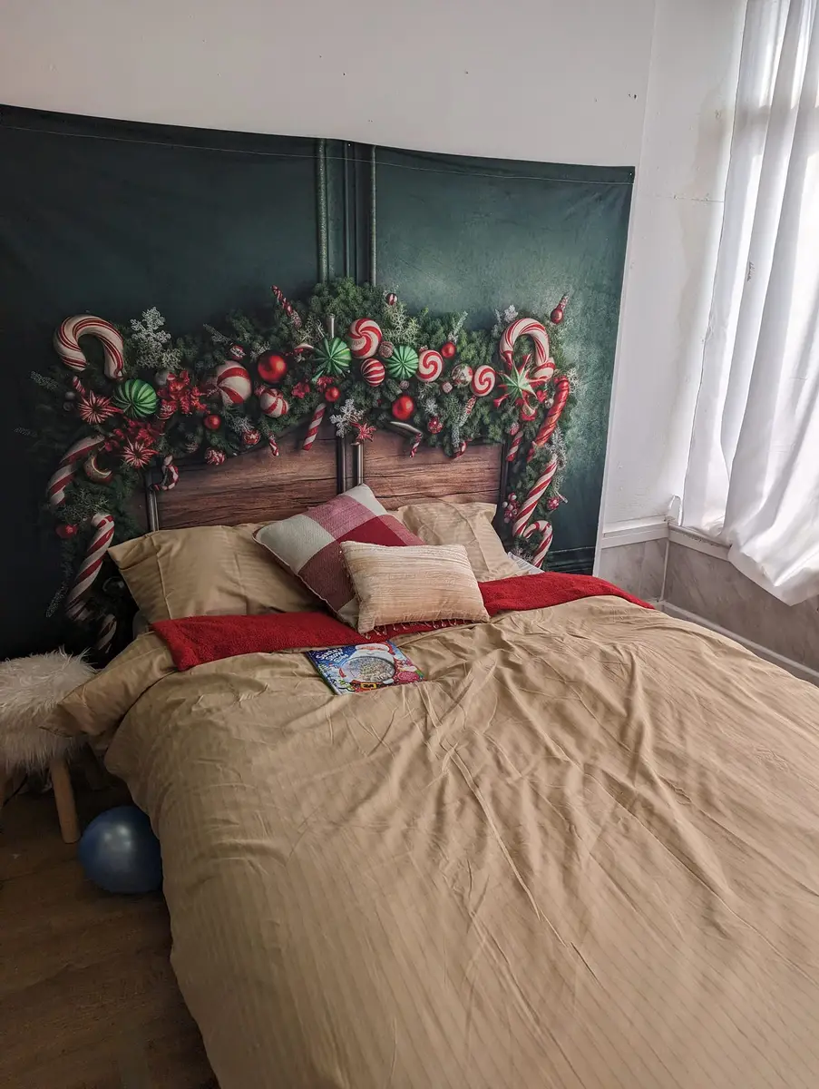 Kate Christmas Candy Cane Headboard Fleece Backdrop Designed by Mandy Ringe Photography - Image 7