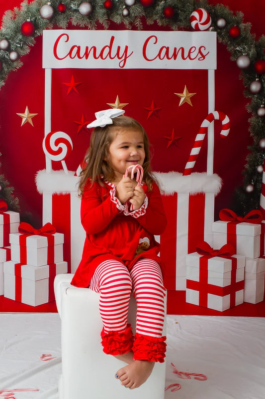 Kate Christmas Candy Cane Stand Gifts Backdrop Designed by Patty Robert