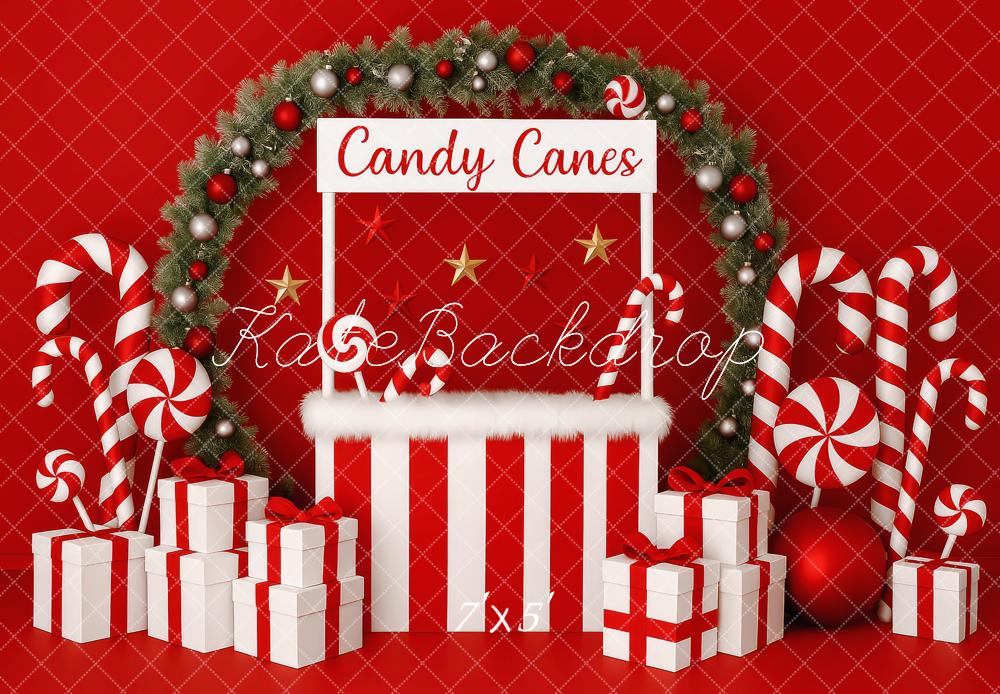 Kate Christmas Candy Cane Stand Gifts Backdrop Designed by Patty Robert - Image 2