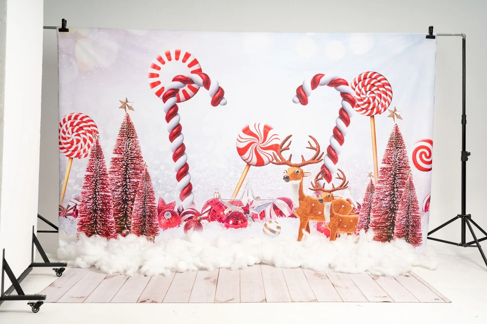 Kate Christmas Candy Cocoa Red Backdrop for Photography - Image 4