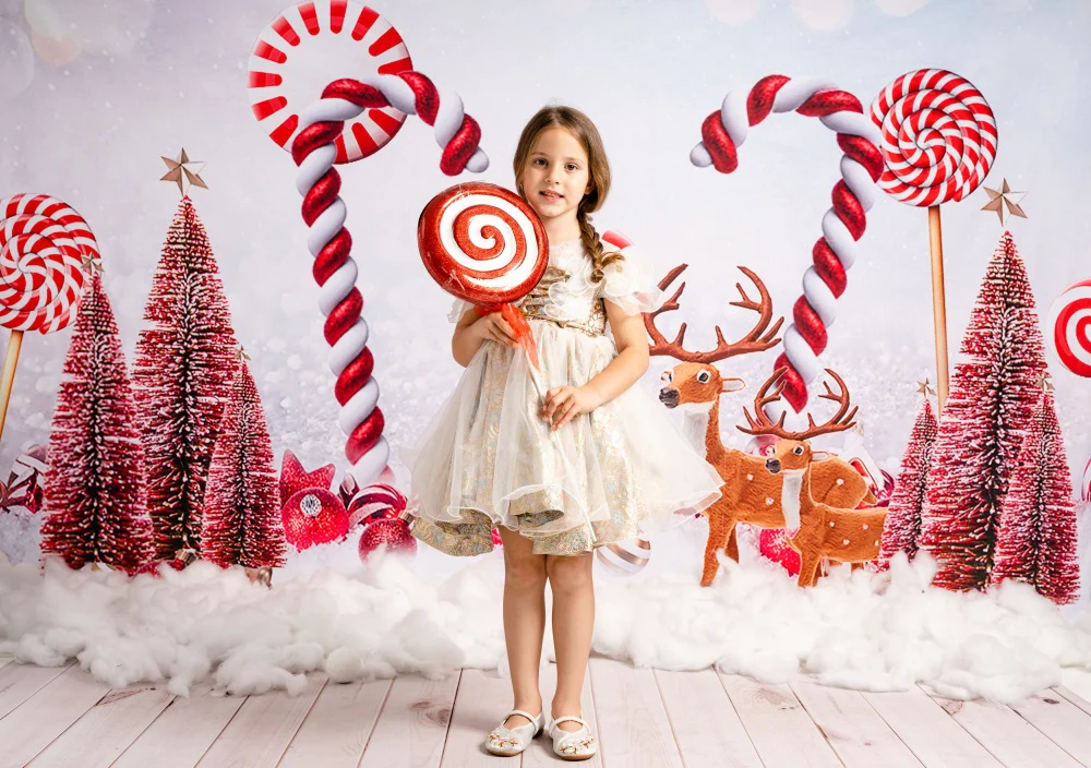 Kate Christmas Candy Cocoa Red Backdrop for Photography - Image 5
