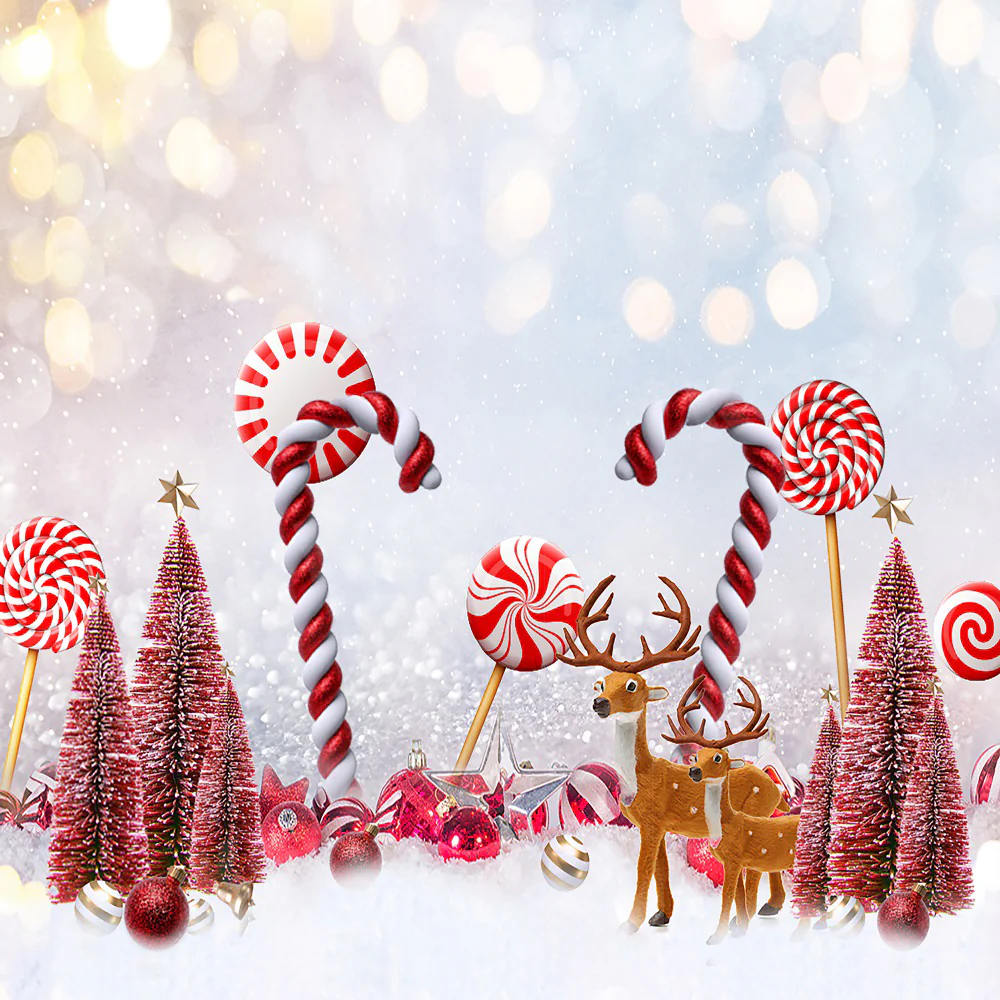 Kate Christmas Candy Cocoa Red Backdrop for Photography - Image 6