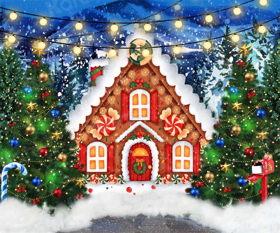 Kate Christmas Candy House Backdrop for Photography - Image 3