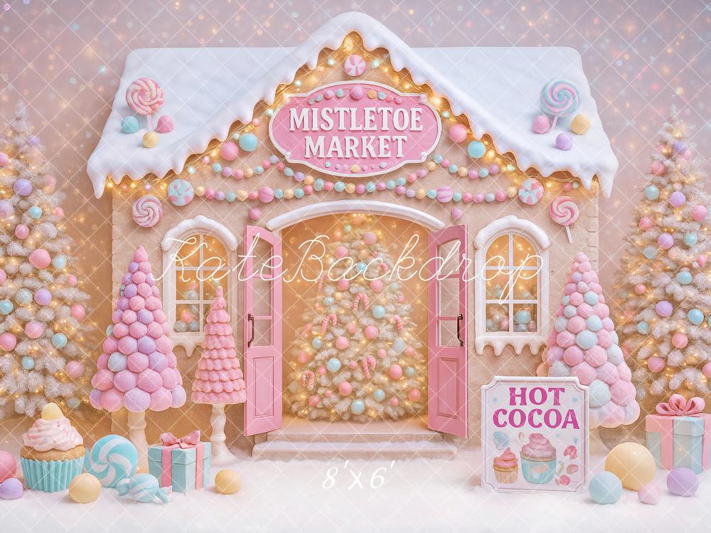 Kate Christmas Candy House Pastel Trees Backdrop Designed by Ashley Paul - Image 3