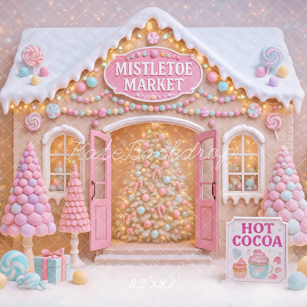 Kate Christmas Candy House Pastel Trees Backdrop Designed by Ashley Paul - Image 5