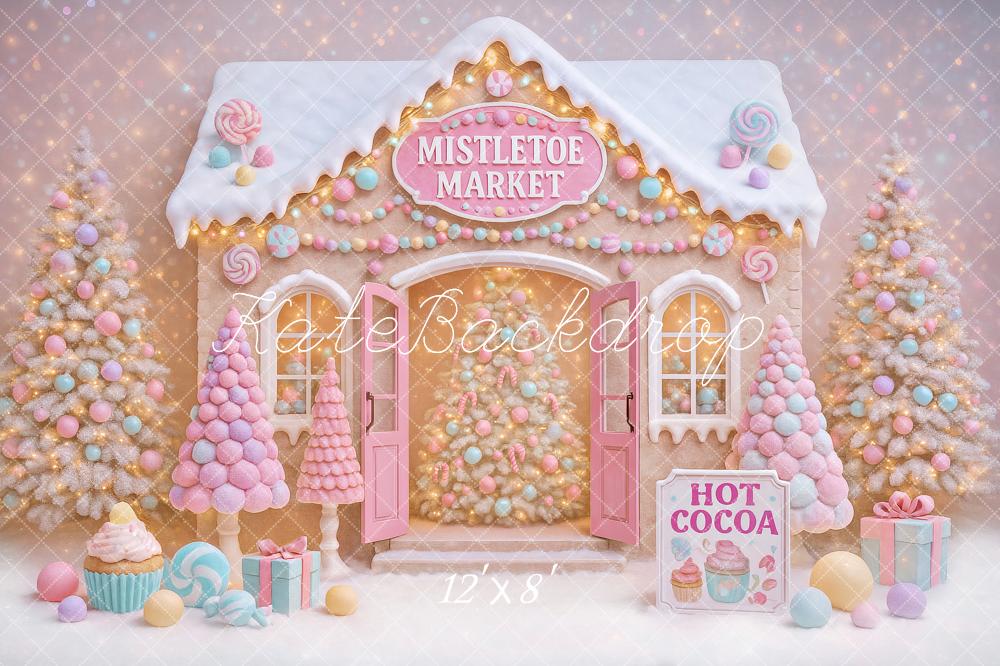 Kate Christmas Candy House Pastel Trees Backdrop Designed by Ashley Paul - Image 8