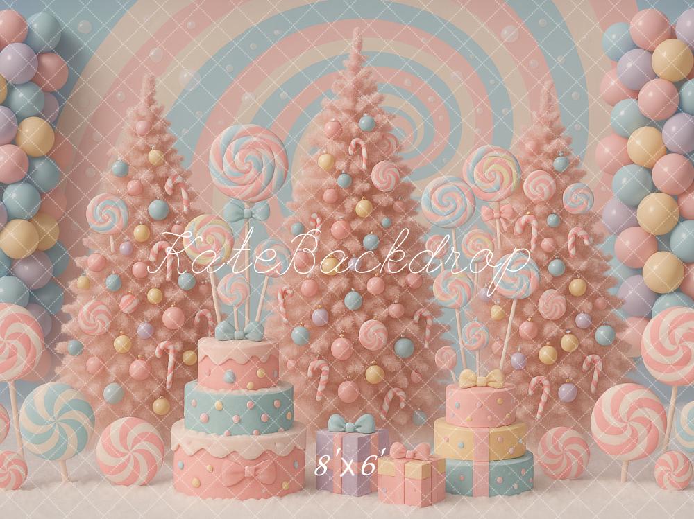 Kate Christmas Candy Land Pastel Swirl Cakes Backdrop Designed by Ashley Paul - Image 3