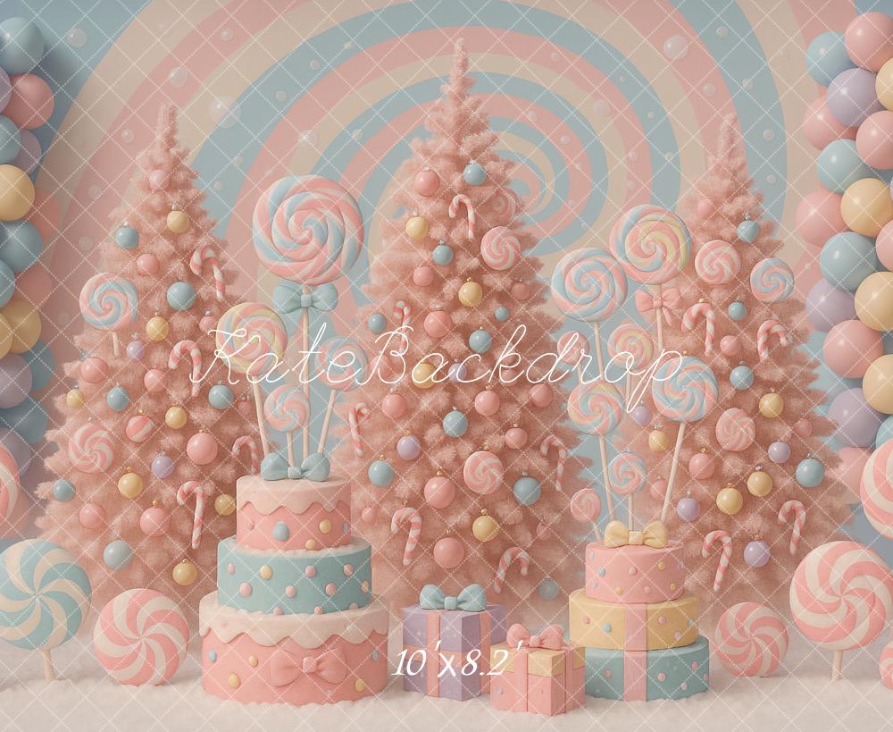 Kate Christmas Candy Land Pastel Swirl Cakes Backdrop Designed by Ashley Paul - Image 6