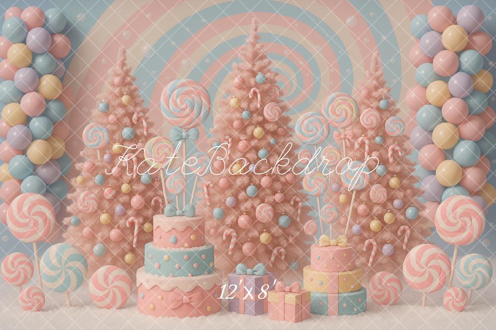 Kate Christmas Candy Land Pastel Swirl Cakes Backdrop Designed by Ashley Paul - Image 8
