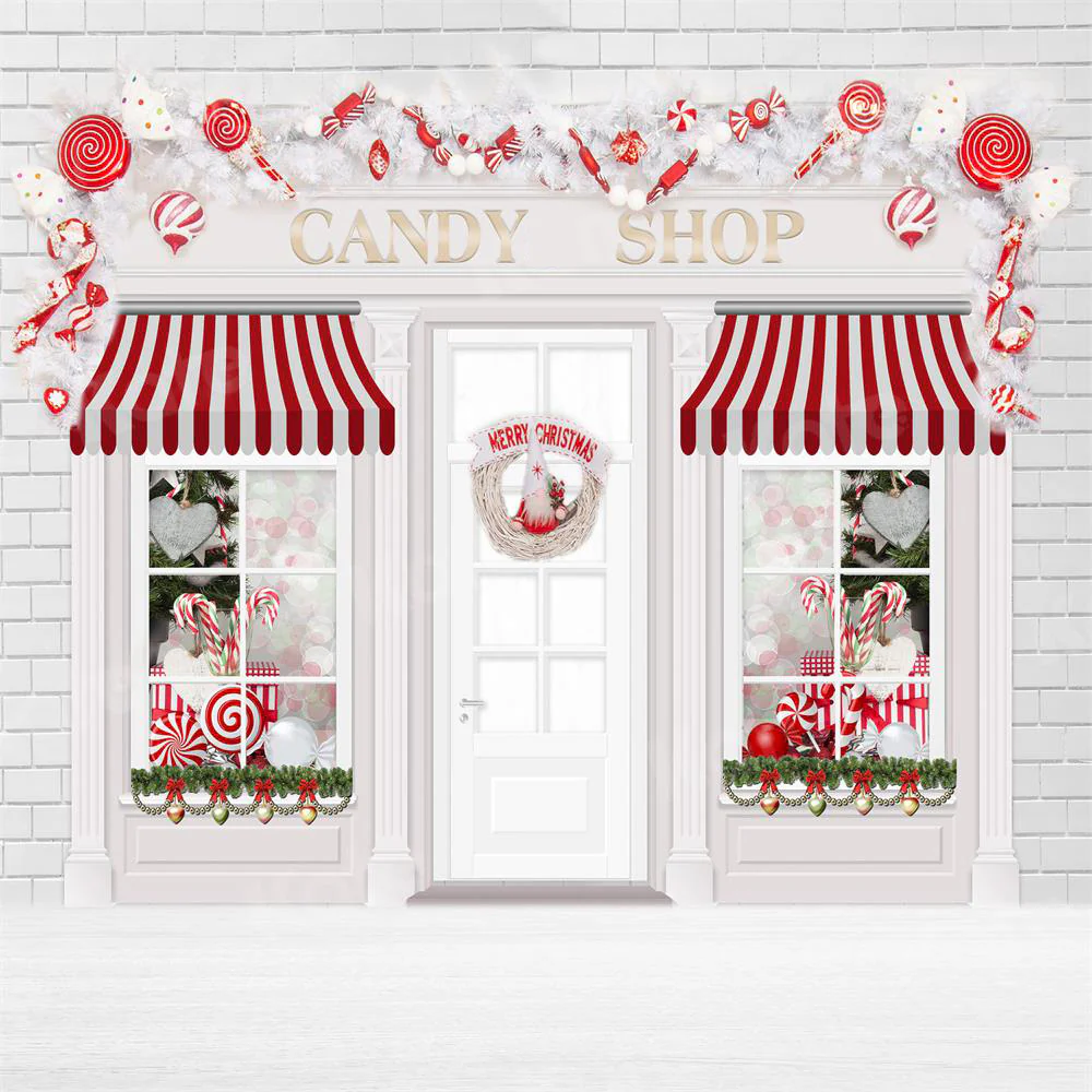 Kate Christmas Candy Shop Children Backdrop for Photography - Image 11