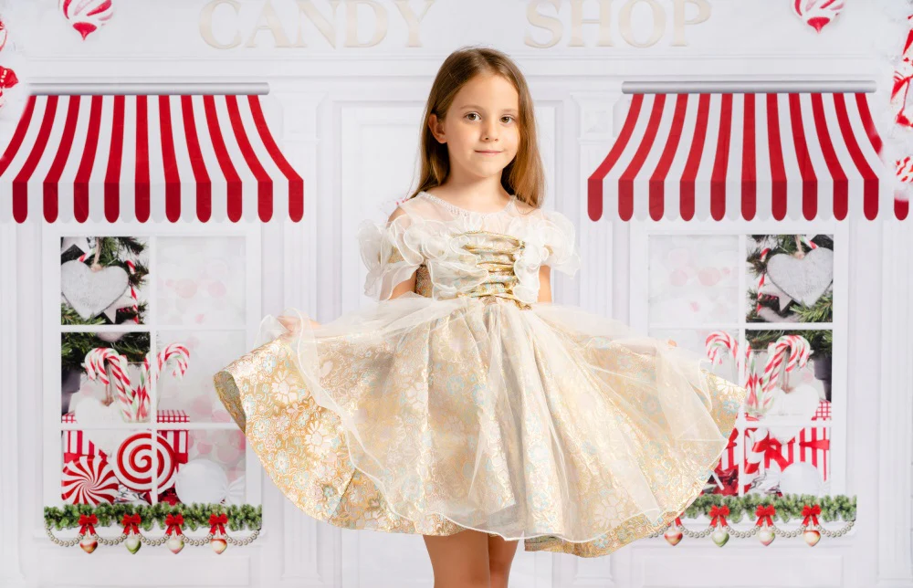 Kate Christmas Candy Shop Children Backdrop for Photography - Image 13