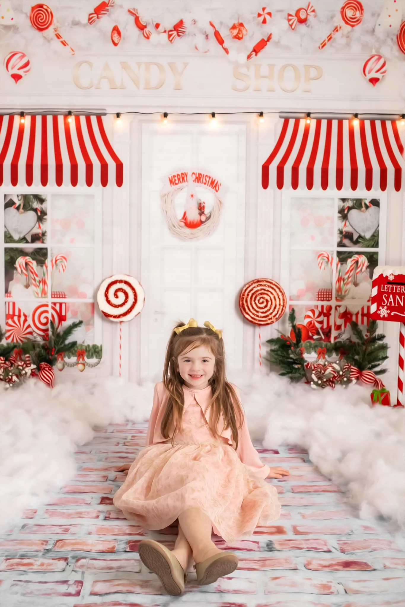 Kate Christmas Candy Shop Children Backdrop for Photography - Image 3