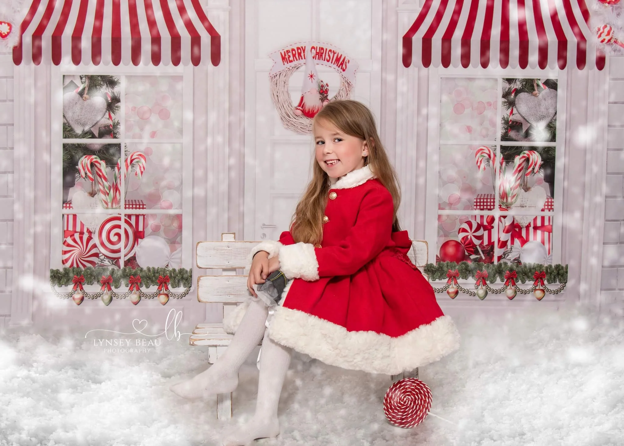 Kate Christmas Candy Shop Children Backdrop for Photography - Image 4