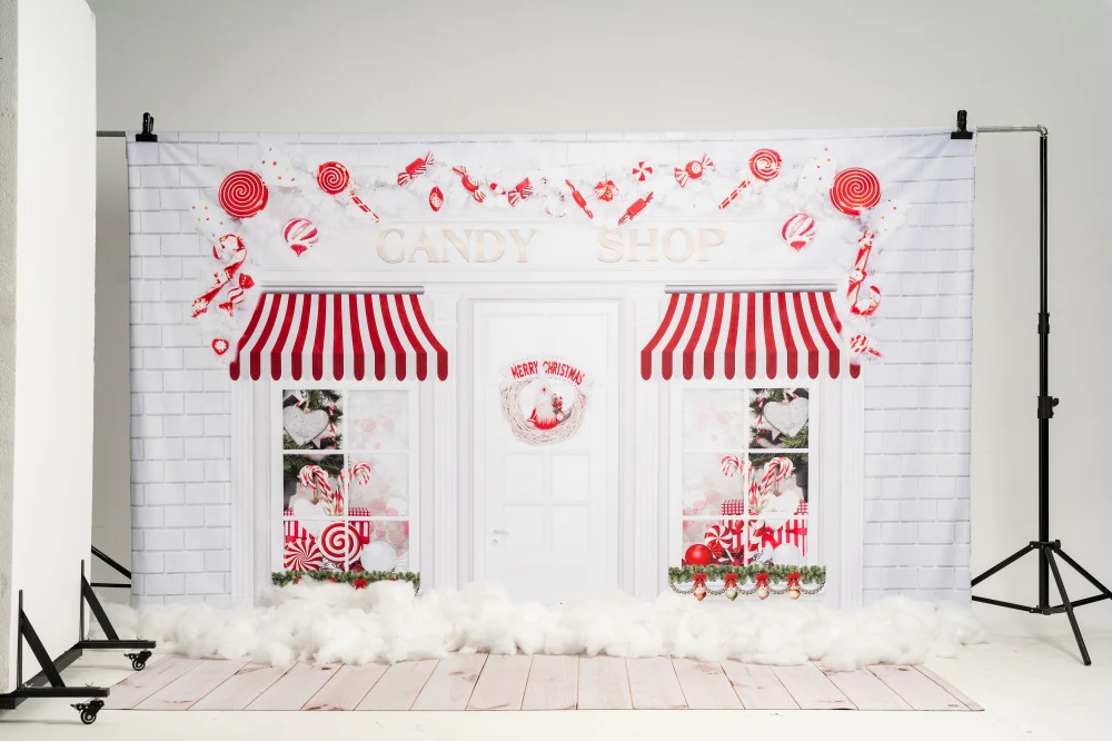 Kate Christmas Candy Shop Children Backdrop for Photography - Image 8