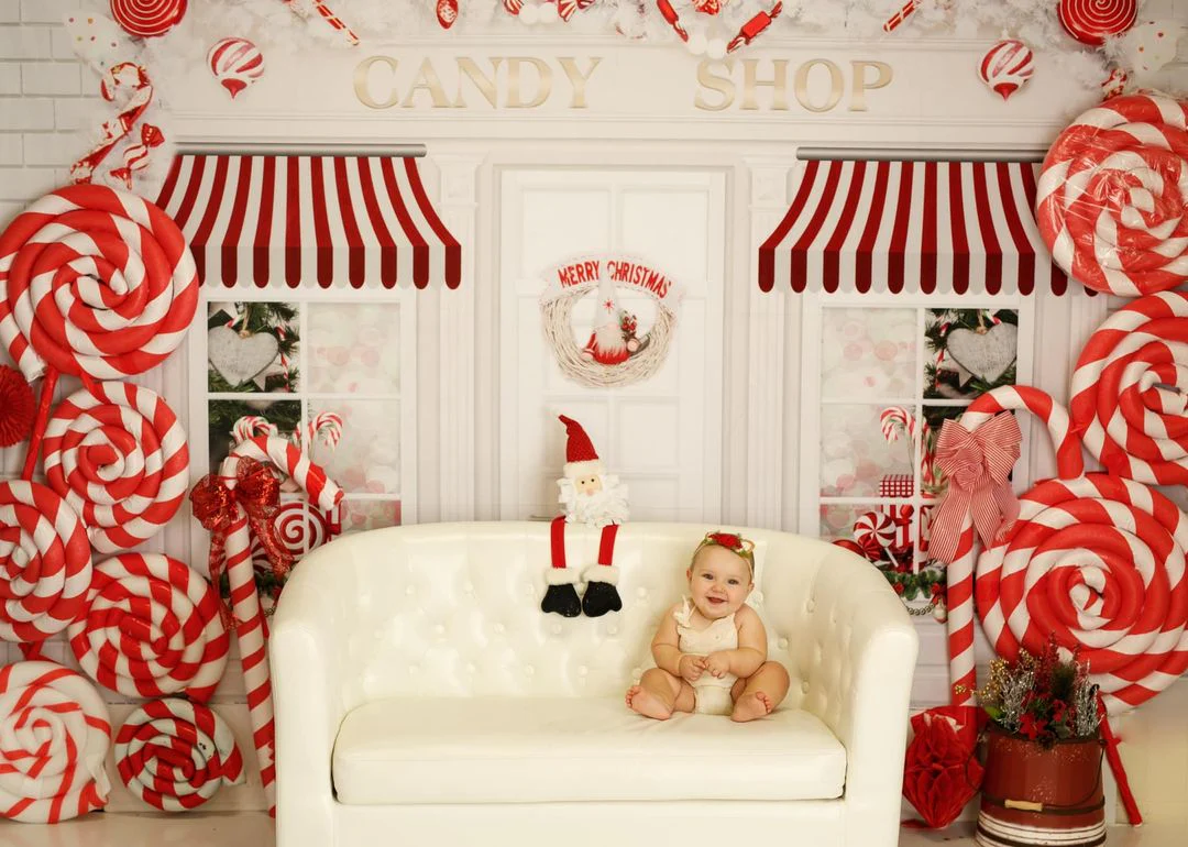 Kate Christmas Candy Shop Children Backdrop for Photography - Image 9