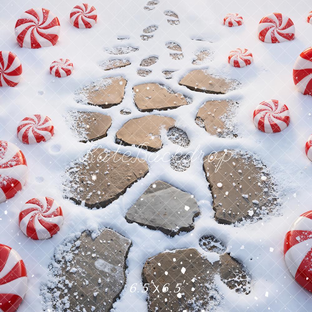 Kate Christmas Candy Snow Pathway Floor Backdrop Designed by Kate Image - Image 2