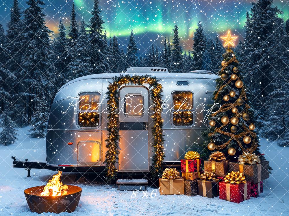 Kate Christmas Caravan Tree Snowy Forest Backdrop Designed by Mini MakeBelieve - Image 3