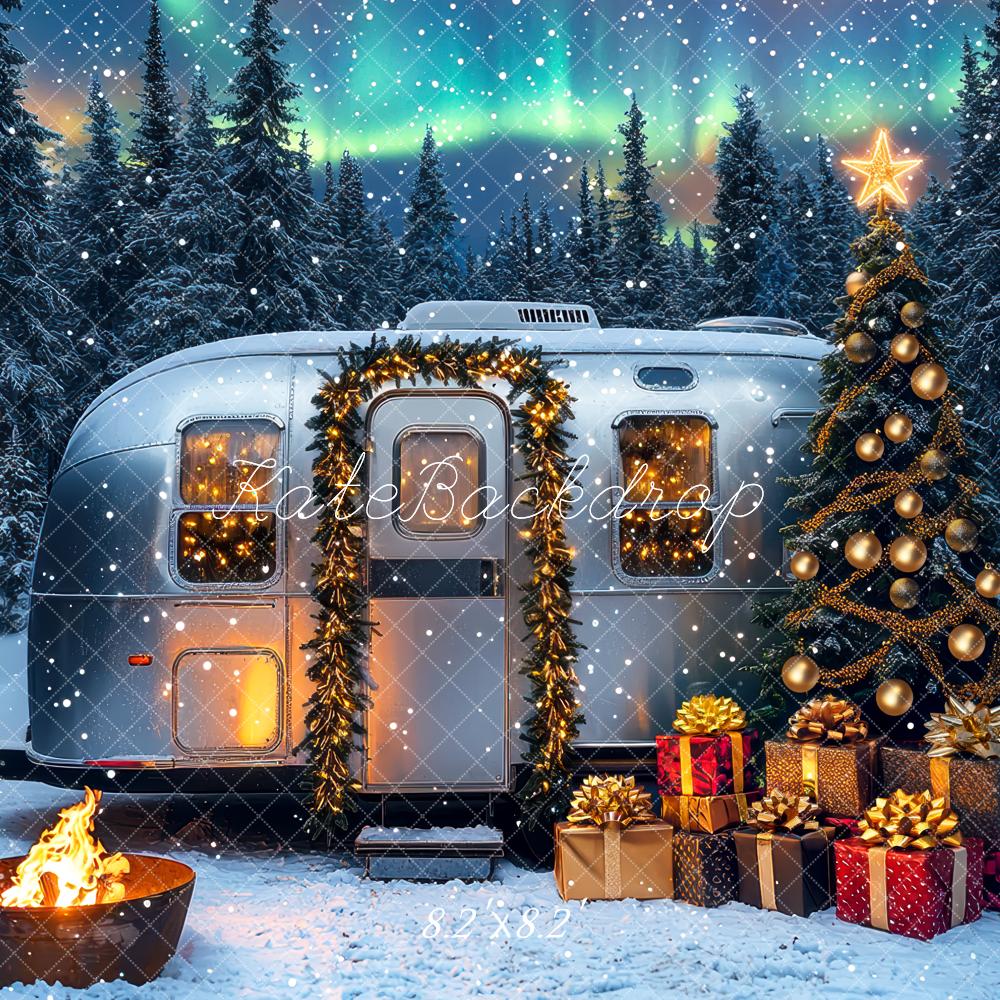 Kate Christmas Caravan Tree Snowy Forest Backdrop Designed by Mini MakeBelieve - Image 5