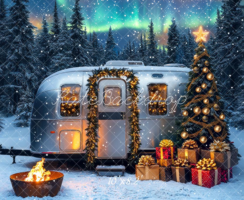 Kate Christmas Caravan Tree Snowy Forest Backdrop Designed by Mini MakeBelieve - Image 6