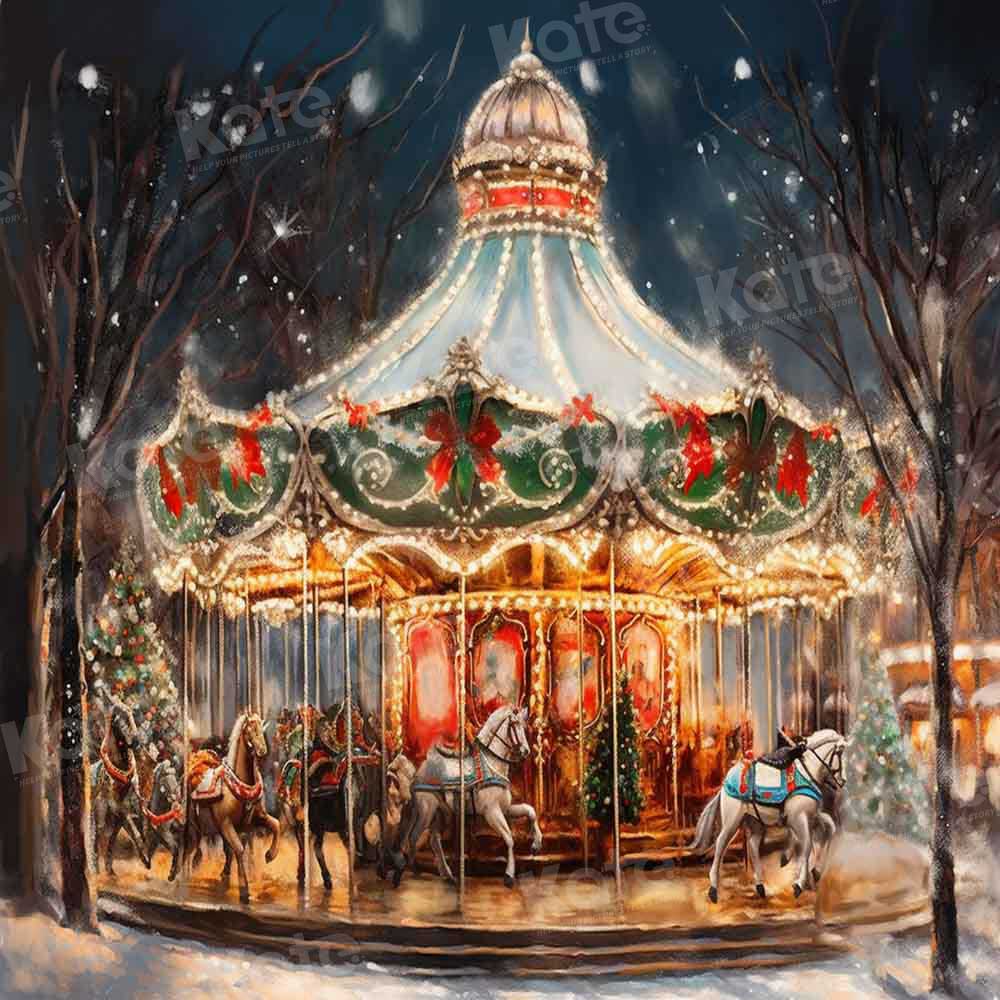 Kate Christmas Carousel Backdrop Designed by Chain Photography - Image 2