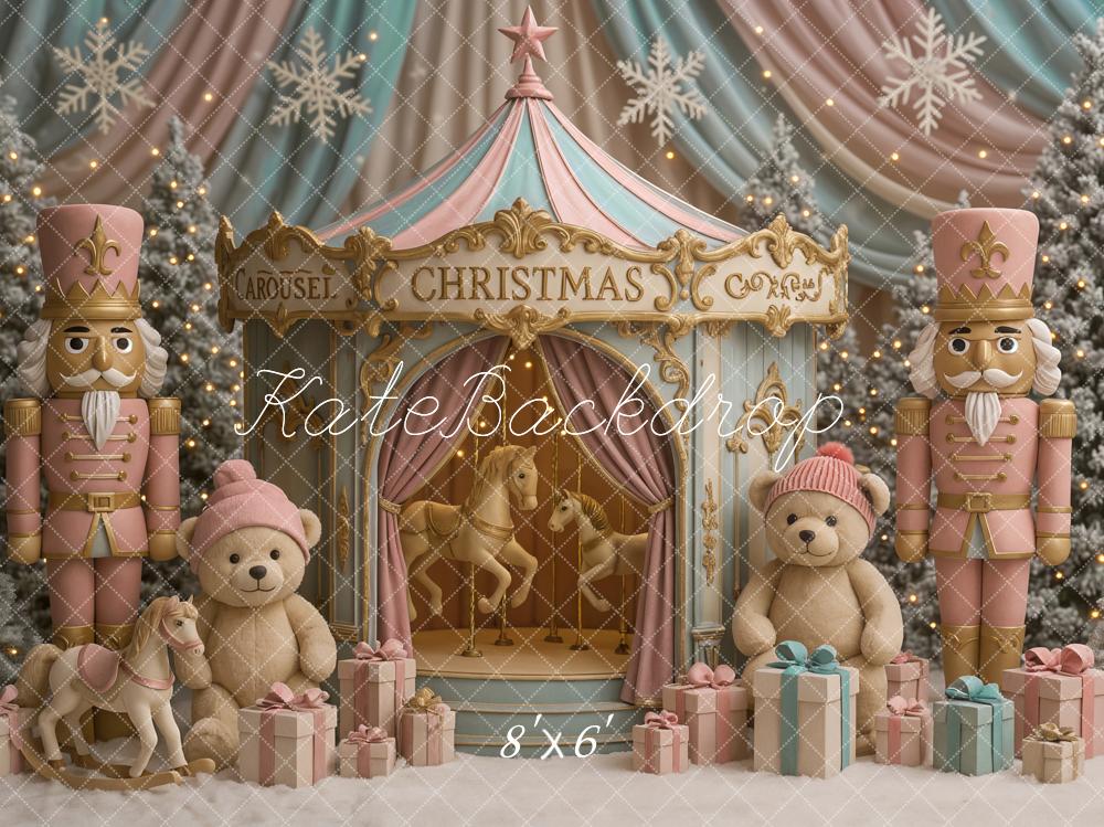 Kate Christmas Carousel Nutcracker Teddy Gifts Backdrop Designed by Ashley Paul - Image 3